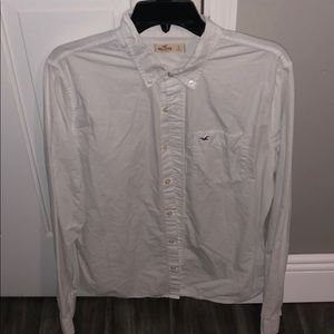 Hollister White Button Down Large